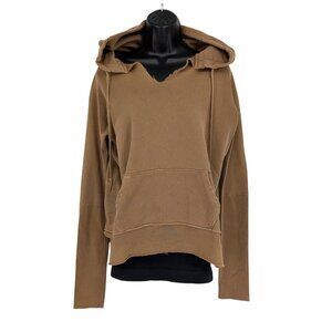 Nili Lotan Janie Distressed Hoodie Pullover Raw Hem Grunge Streetwear USA Size S